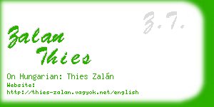 zalan thies business card